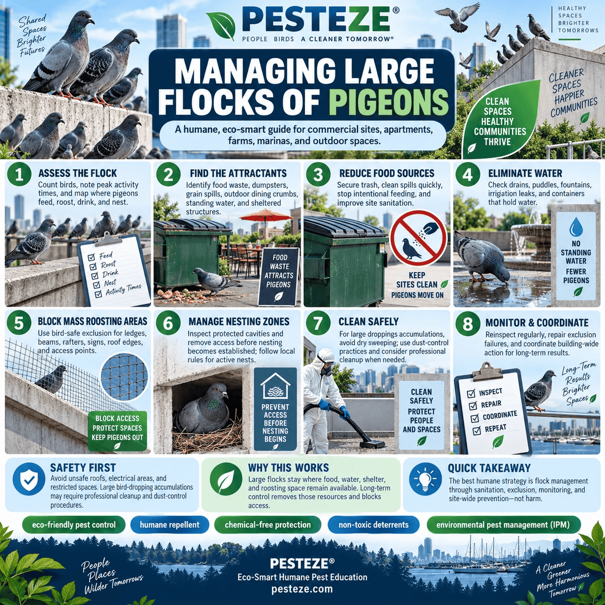 MANAGING LARGE FLOCKS OF PIGEONS