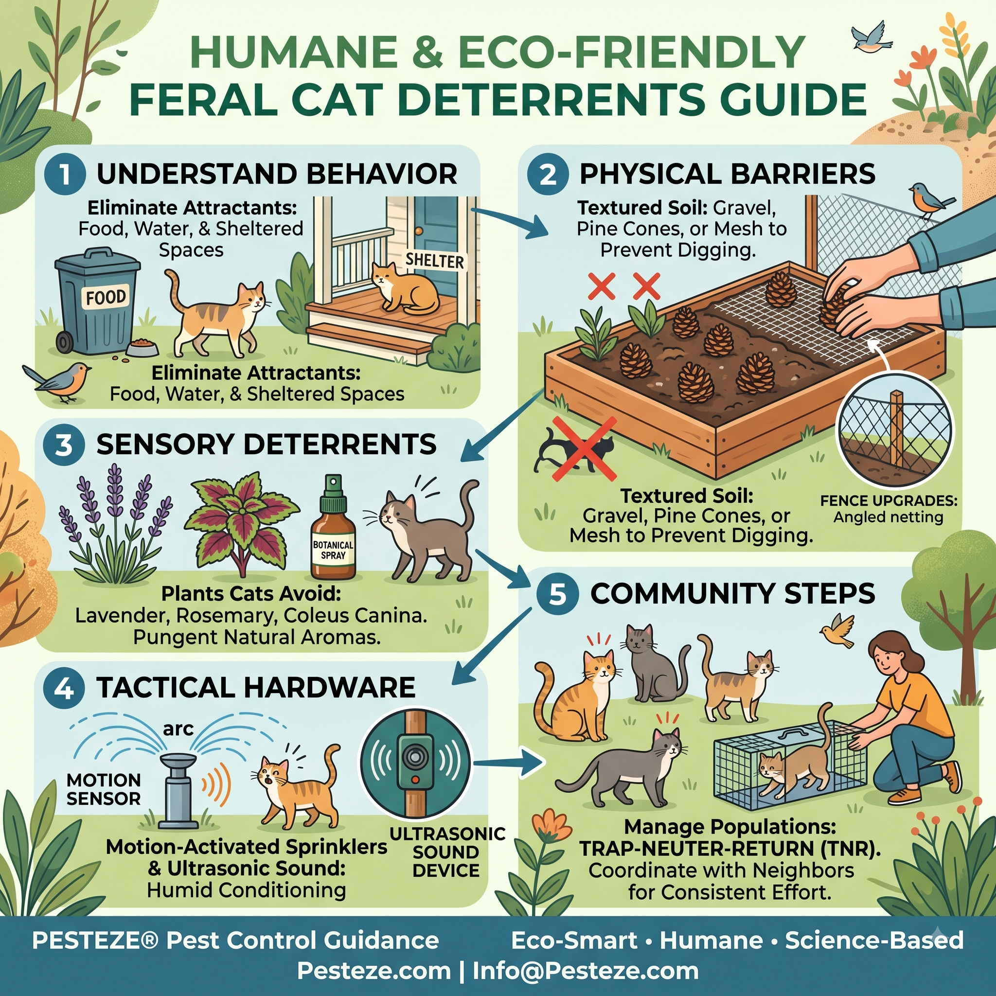 HOW TO KEEP FERAL CATS AWAY HUMANELY WITH ECO-FRIENDLY DETERRENTS