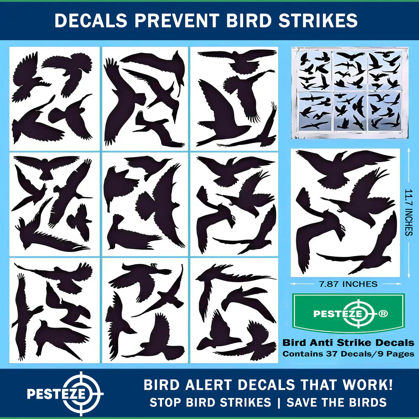 PESTEZE® LAUNCHES HUMANE WINDOW DECALS TO HELP REDUCE WILD BIRD COLLISIONS