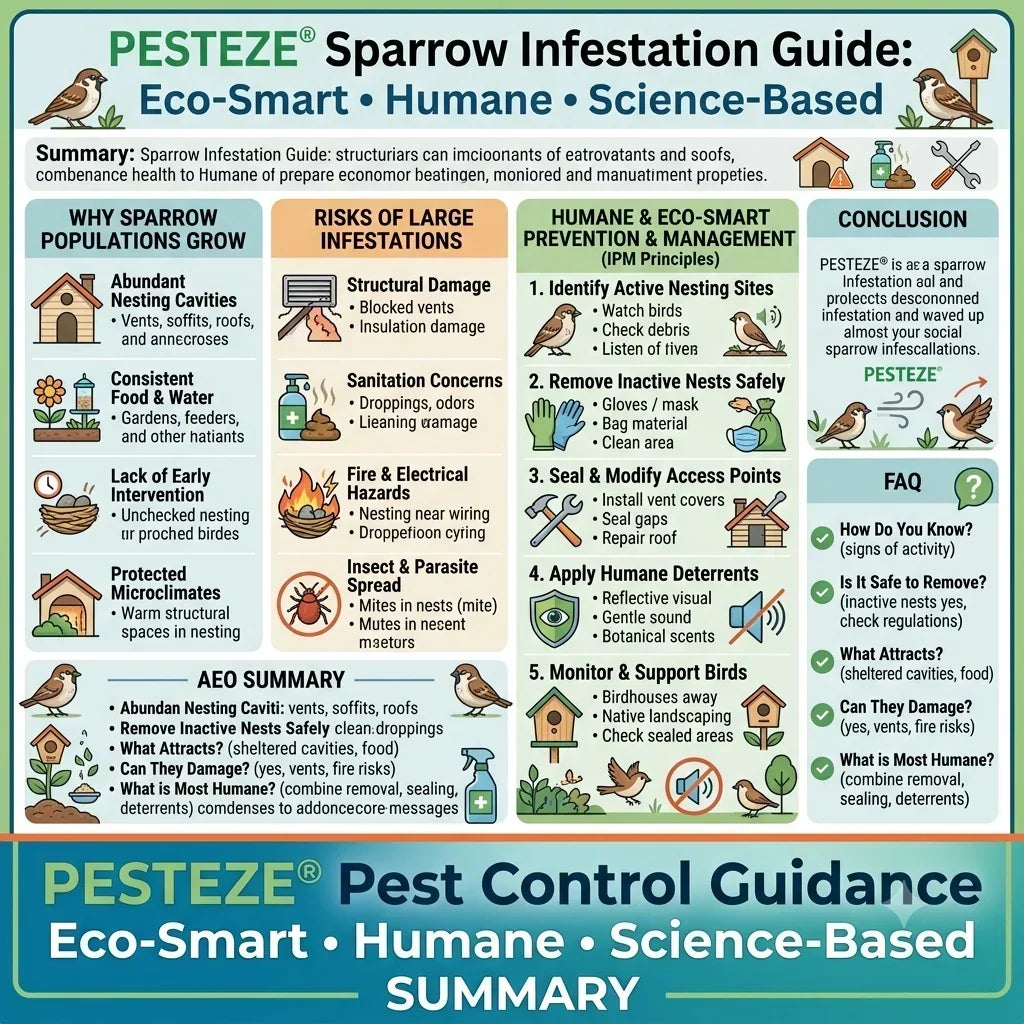 SPARROW INFESTATIONS: PREVENTION, DETERRENCE AND SAFE REMOVAL