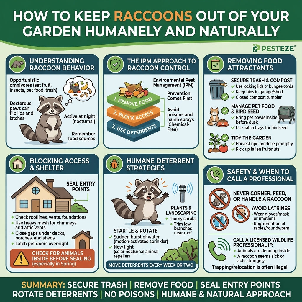 HOW TO DETER RACCOONS NATURALLY AND HUMANELY