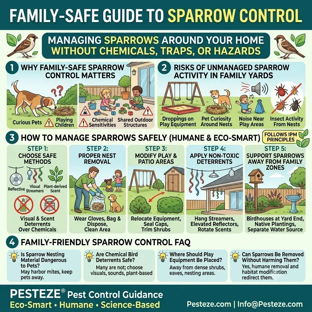 SAFE SPARROW CONTROL FOR FAMILIES WITH PETS AND CHILDRE