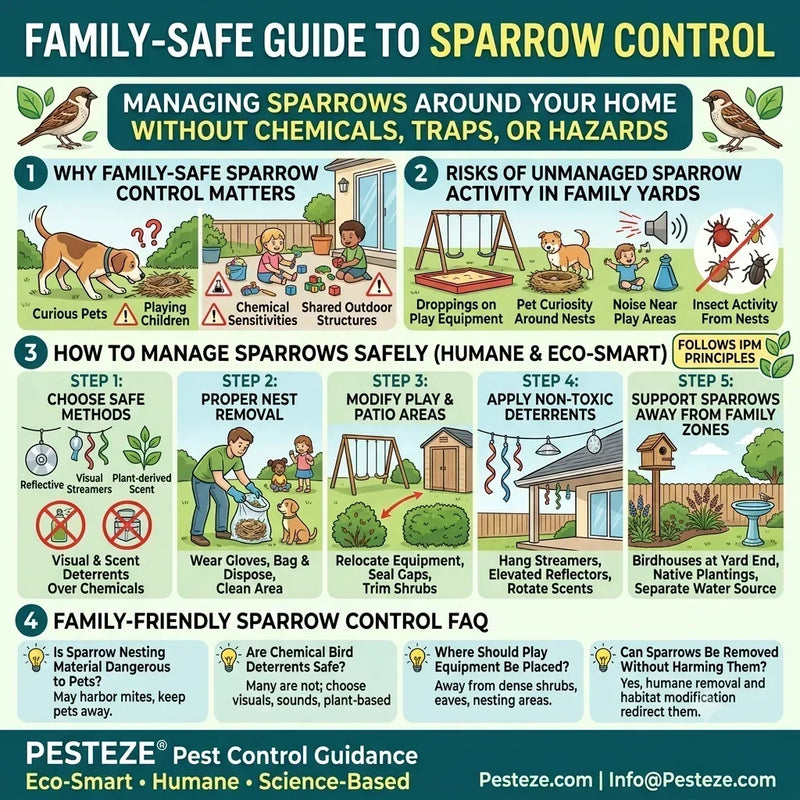 SAFE SPARROW CONTROL FOR FAMILIES WITH PETS AND CHILDRE