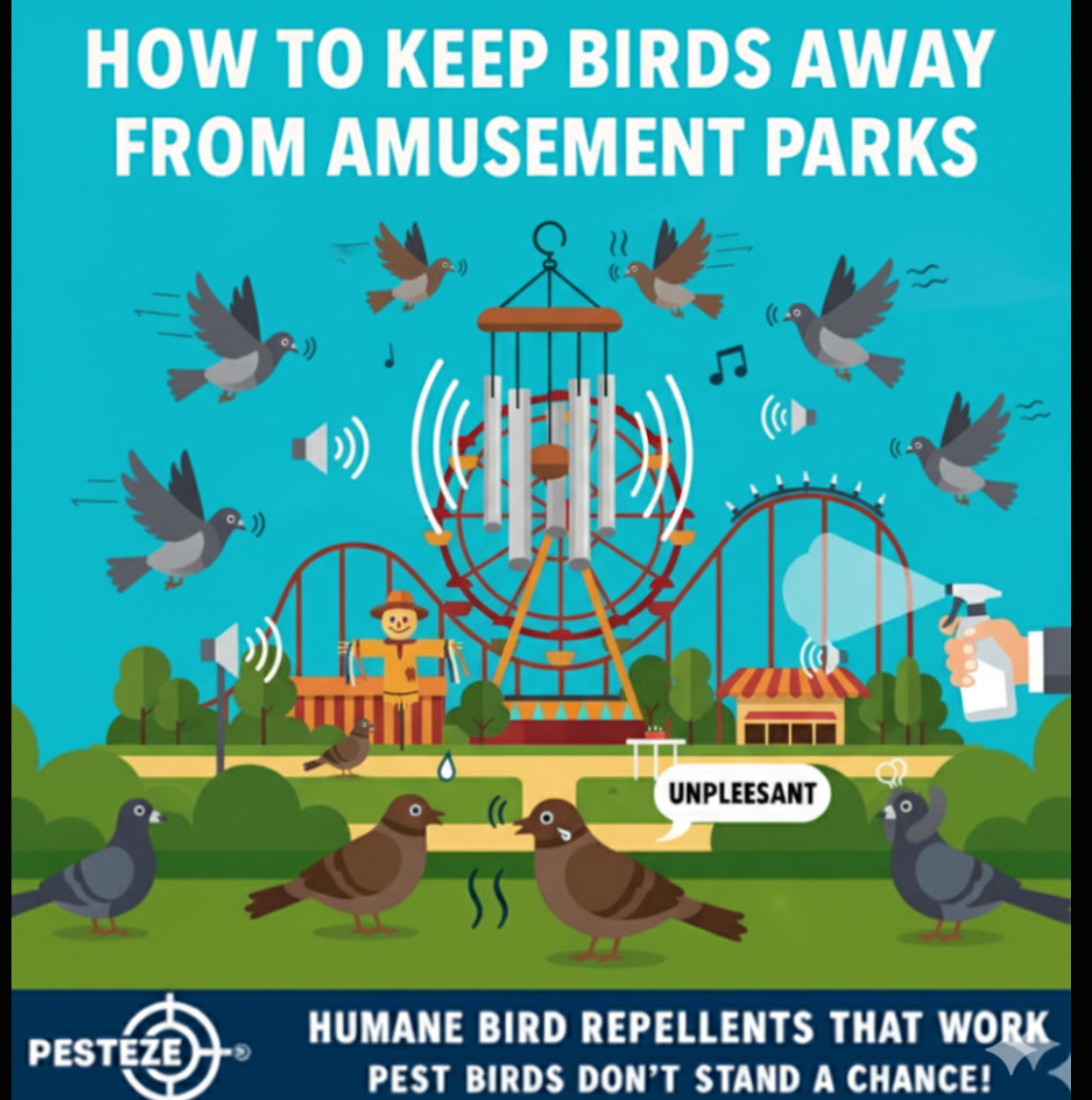 HOW TO KEEP BIRDS AWAY FROM AMUSEMENT PARKS