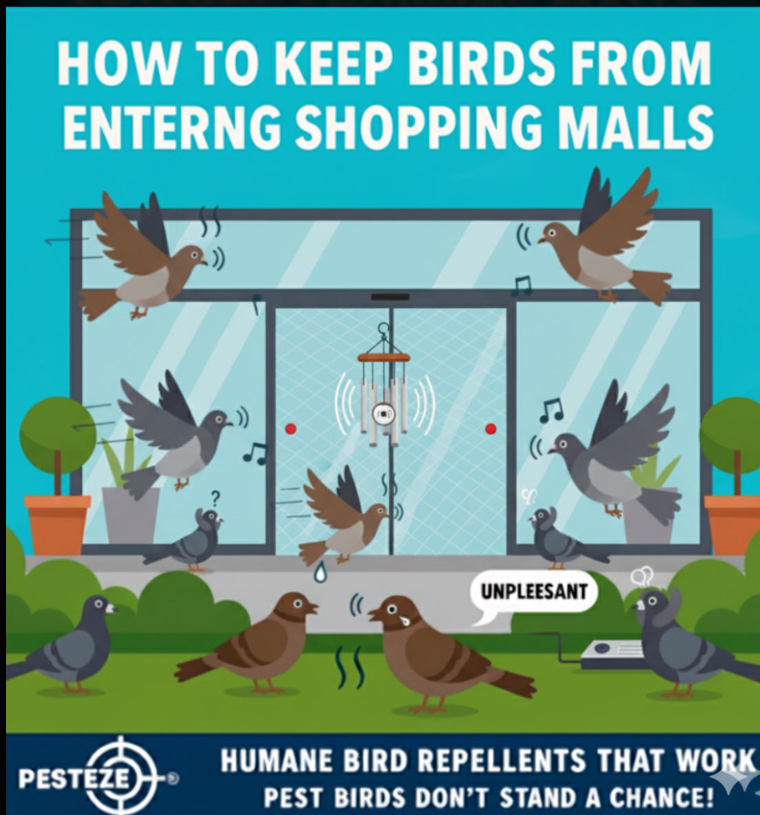 HOW TO KEEP BIRDS FROM ENTERING SHOPPING MALLS