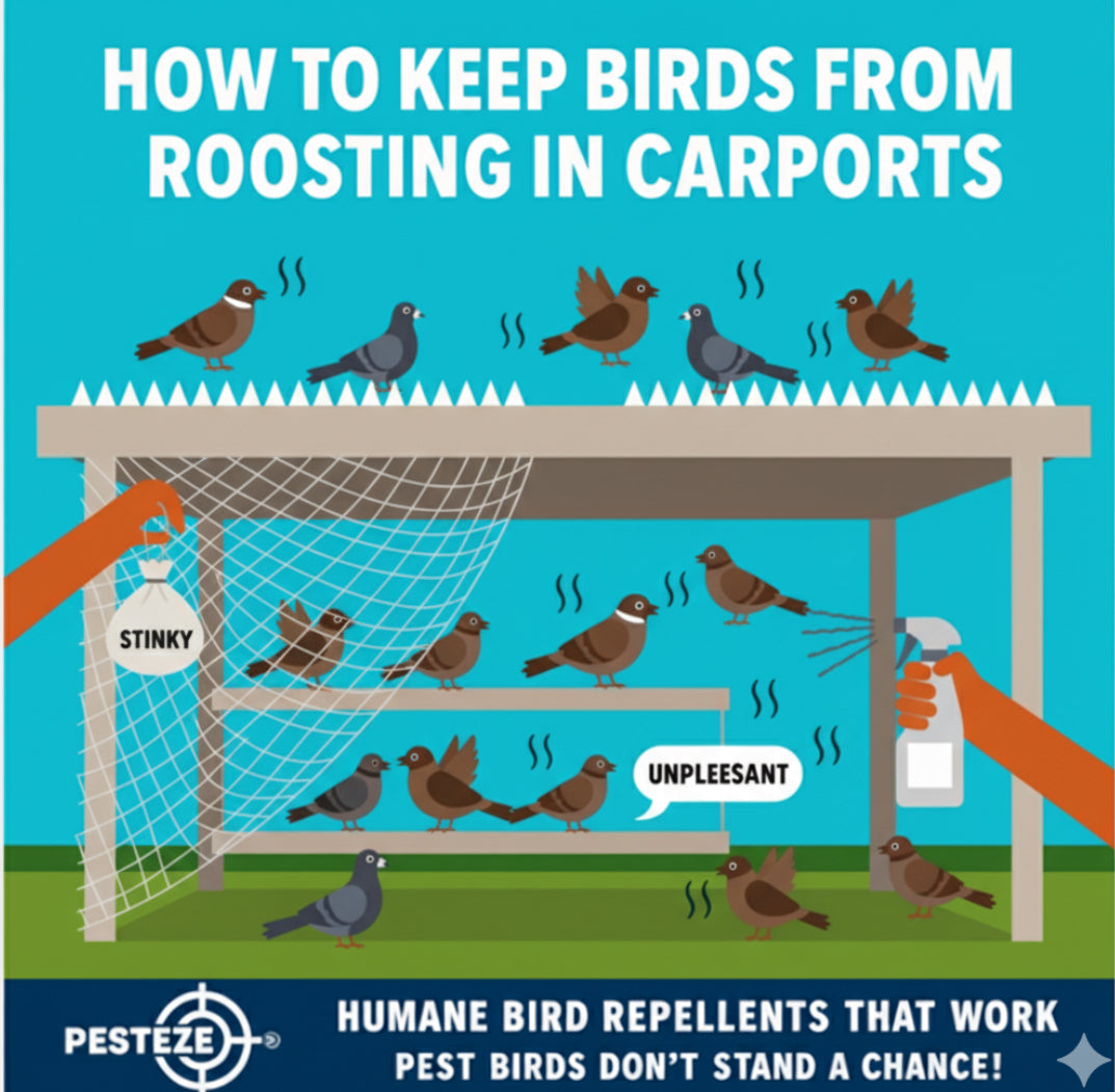 HOW TO KEEP BIRDS FROM ROOSTING IN CARPORTS