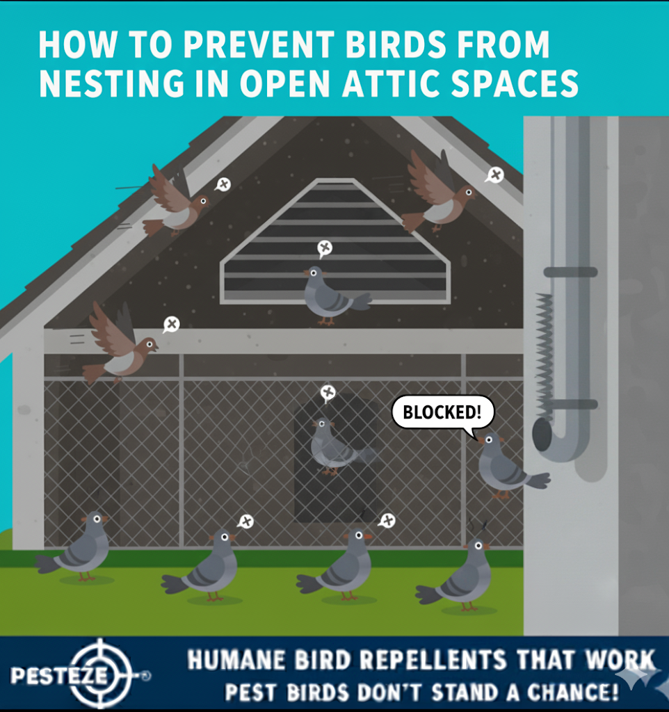 HOW TO PREVENT BIRDS FROM NESTING IN OPEN ATTIC SPACES