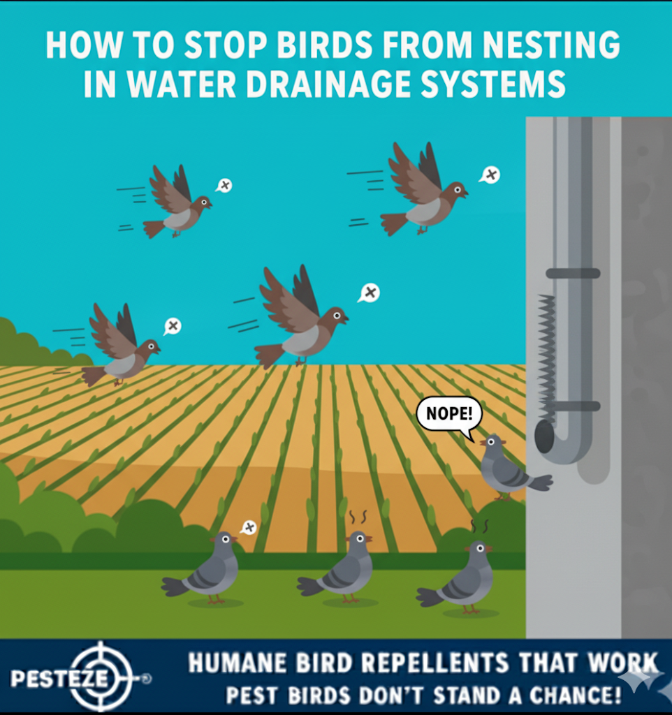 HOW TO STOP BIRDS FROM NESTING IN WATER DRAINAGE SYSTEMS