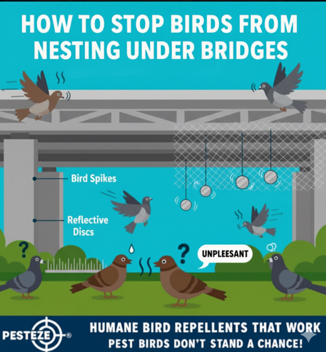 Bird Stop Structure HOW TO STOP BIRDS FROM NESTING UNDER BRIDGES – Pesteze