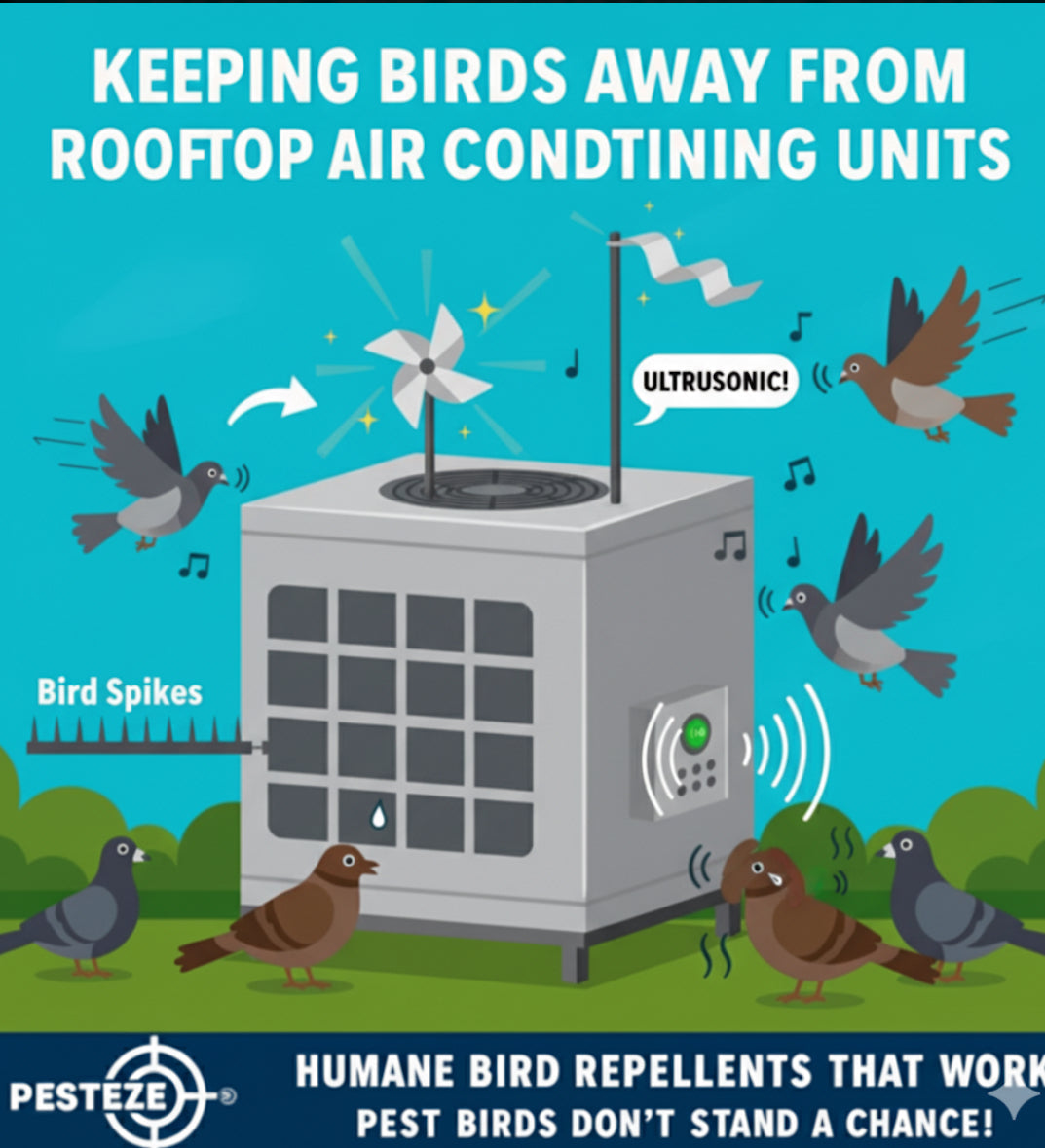 KEEPING BIRDS AWAY FROM ROOFTOP AIR CONDITIONING UNITS