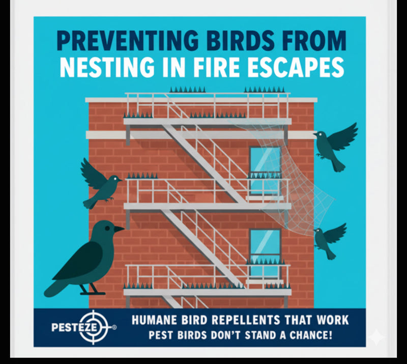 PREVENTING BIRDS FROM NESTING IN FIRE ESCAPES - Pesteze