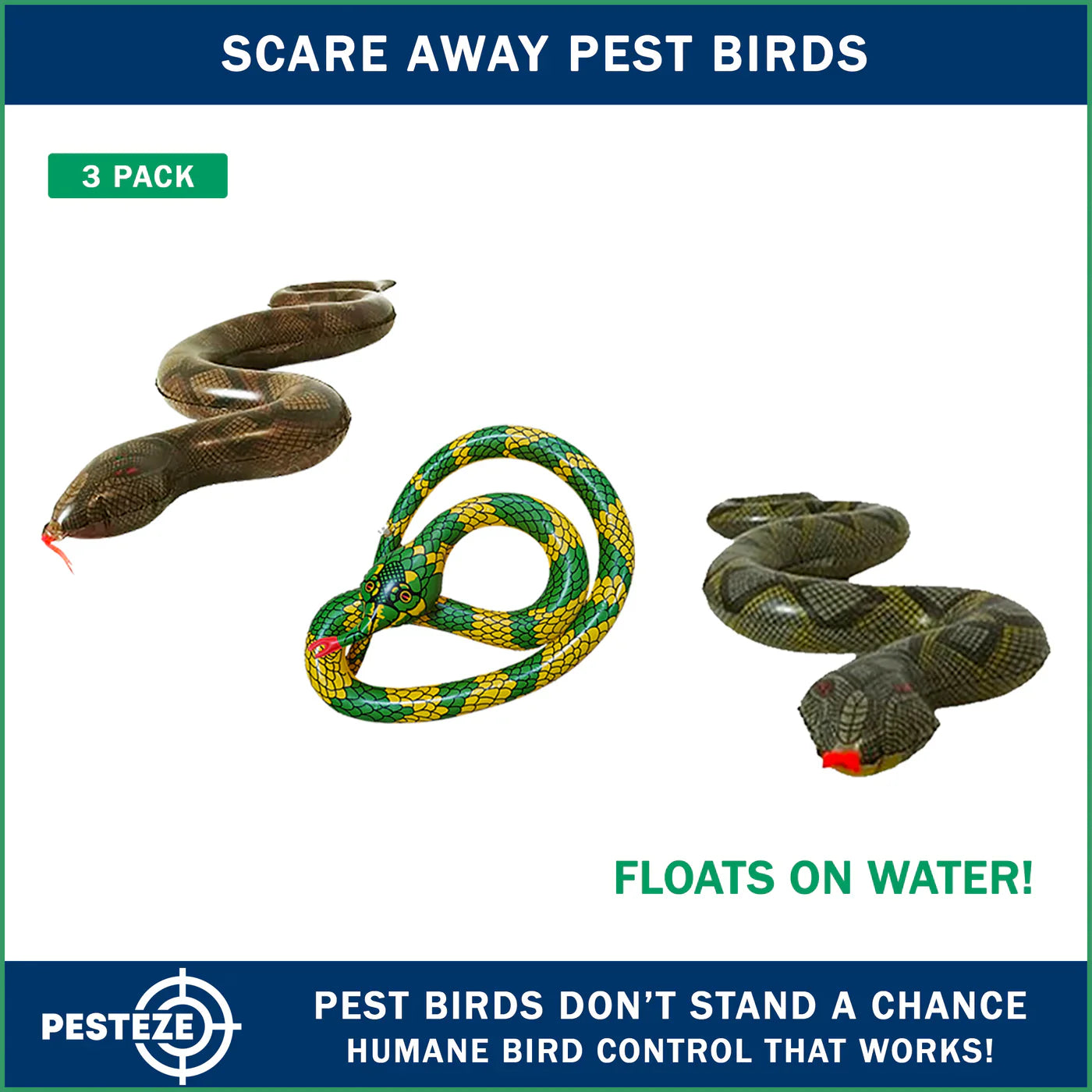 PESTEZE® LAUNCHES USA REALISTIC INFLATABLE SNAKES FOR HUMANE OUTDOOR BIRD DETERRENCE