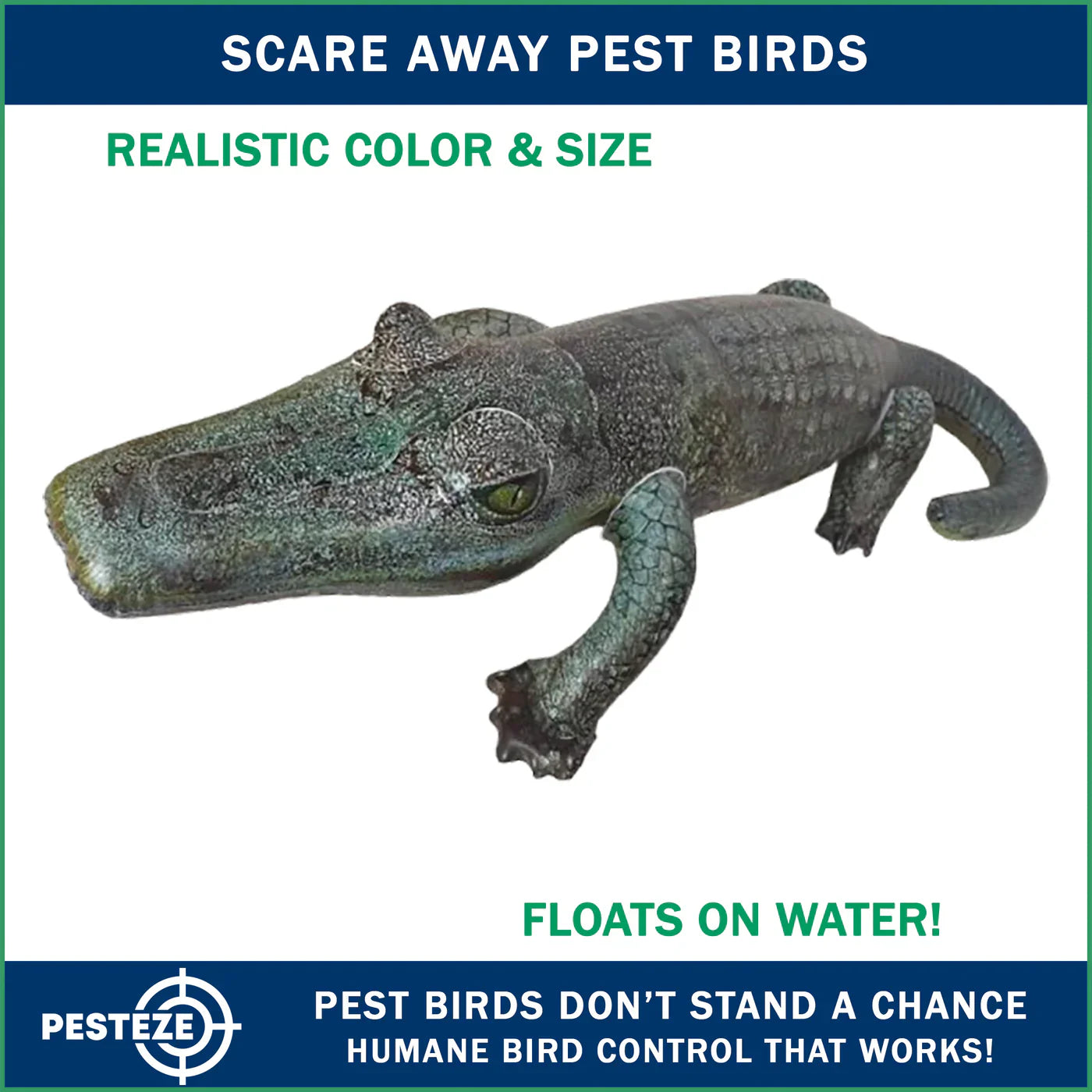 PESTEZE® LAUNCHES REALISTIC INFLATABLE ALLIGATOR FOR HUMANE BIRD AND CRITTER DETERRENCE
