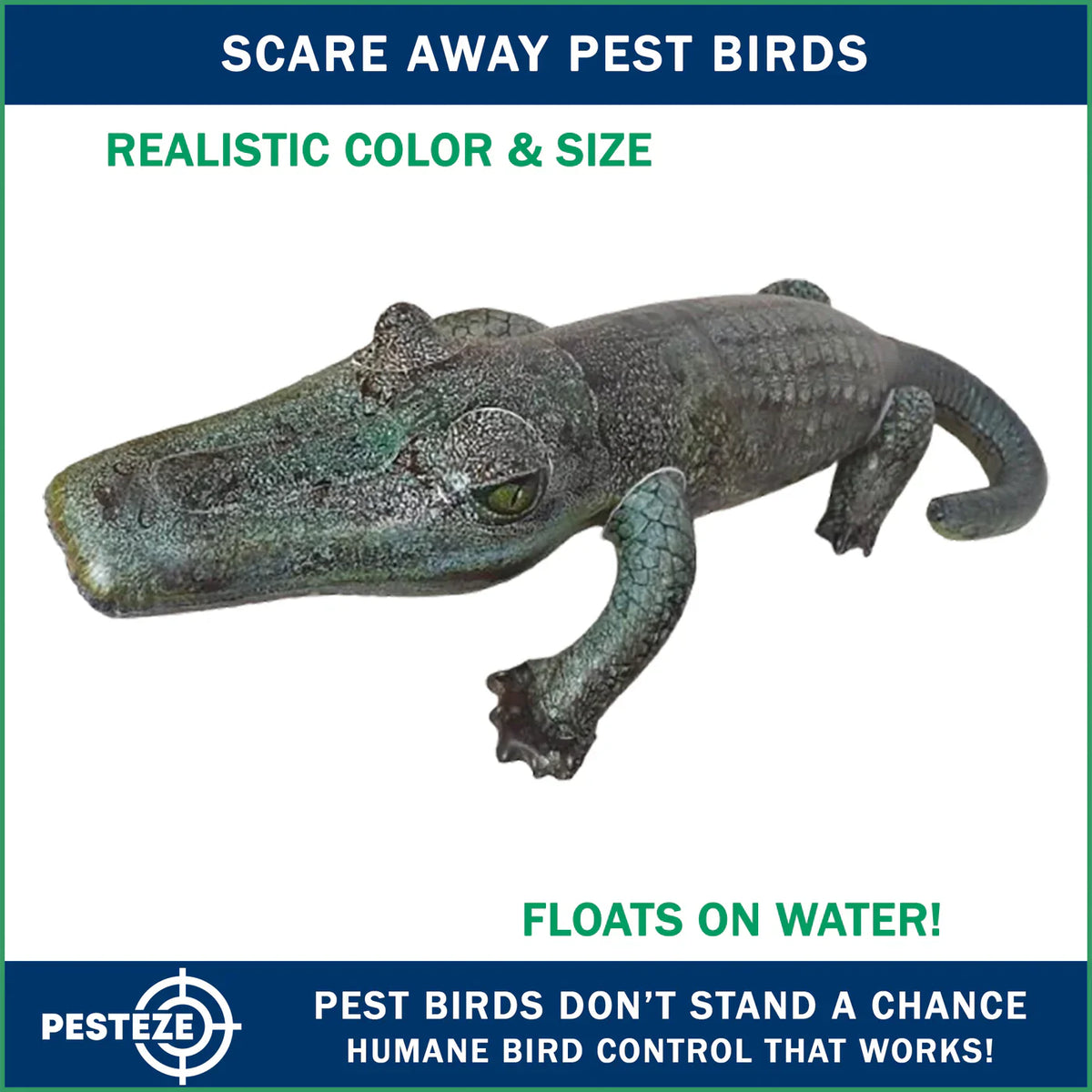 PESTEZE® LAUNCHES REALISTIC INFLATABLE ALLIGATOR FOR HUMANE BIRD AND CRITTER DETERRENCE