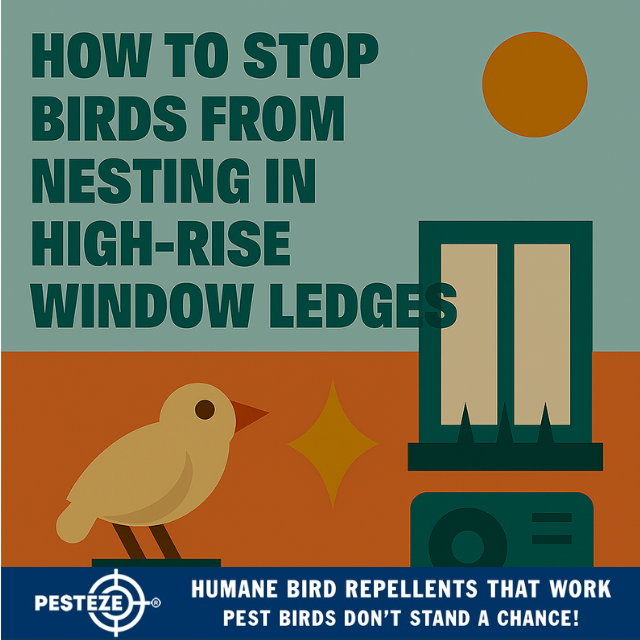 HOW TO STOP BIRDS FROM NESTING IN HIGH-RISE WINDOW LEDGES