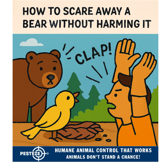 HOW TO SCARE AWAY A BEAR WITHOUT HARMING IT