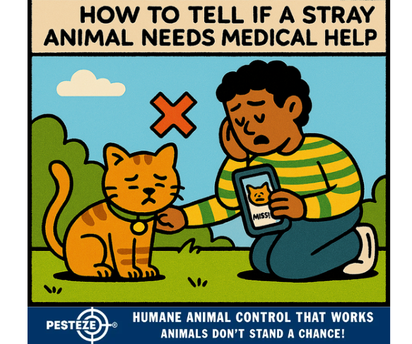 HOW TO TELL IF A STRAY ANIMAL NEEDS MEDICAL HELP