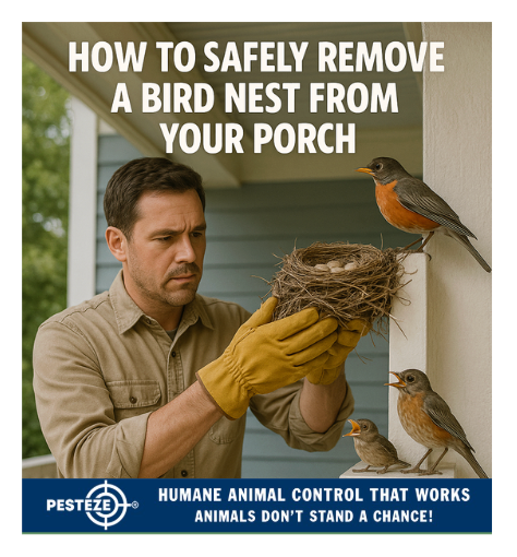 HOW TO SAFELY REMOVE A BIRD NEST FROM YOUR PORCH