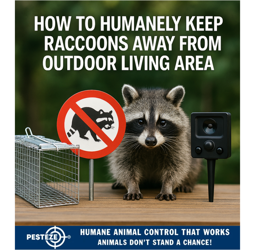HOW TO HUMANELY KEEP RACCOONS AWAY FROM OUTDOOR LIVING AREAS