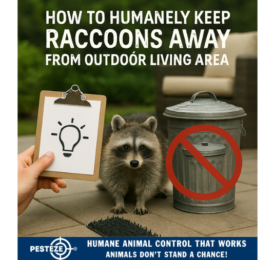 HOW TO HUMANELY KEEP RACCOONS AWAY FROM OUTDOOR LIVING AREAS