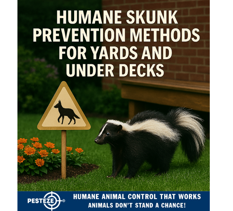 HUMANE SKUNK PREVENTION METHODS FOR YARDS AND UNDER DECKS