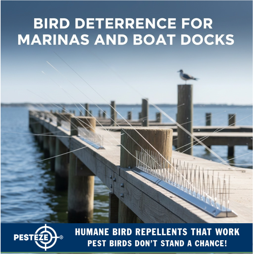 BIRD DETERRENCE FOR MARINAS AND BOAT DOCKS