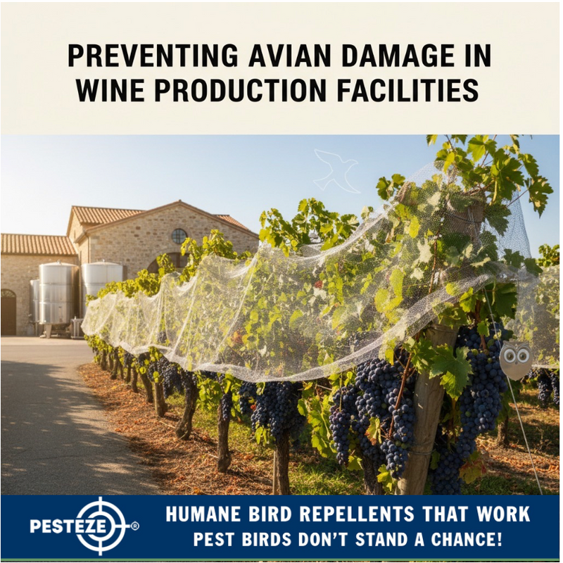 PREVENTING AVIAN DAMAGE IN WINE PRODUCTION FACILITIES