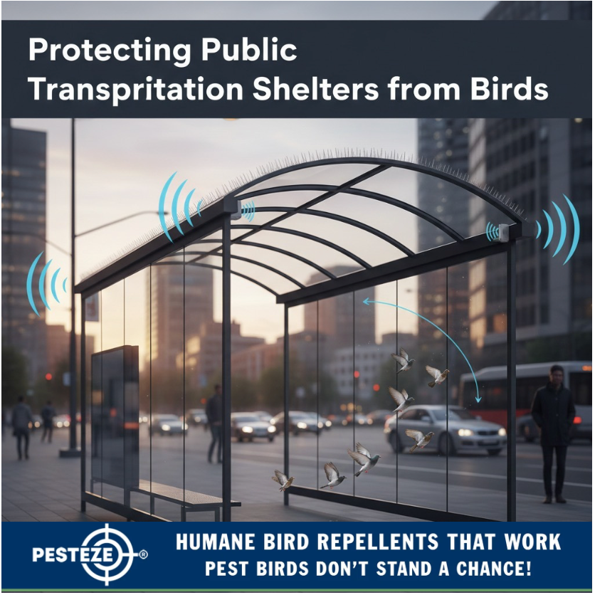 PROTECTING PUBLIC TRANSPORTATION SHELTERS FROM BIRDS