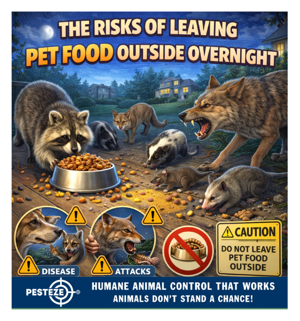 THE RISKS OF LEAVING PET FOOD OUTSIDE OVERNIGHT