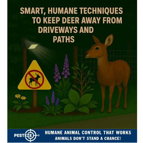 SMART, HUMANE TECHNIQUES TO KEEP DEER AWAY FROM DRIVEWAYS AND PATHS