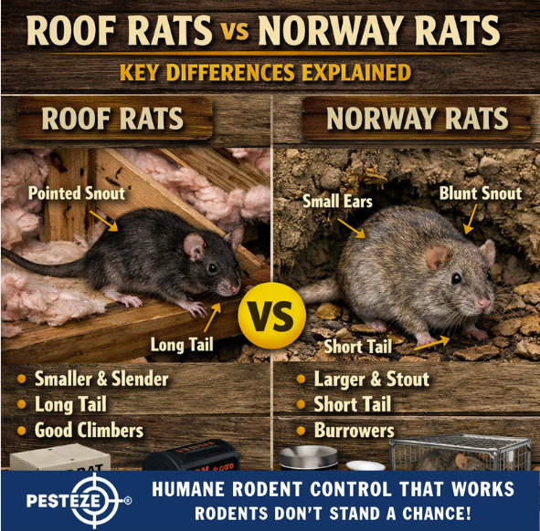 ROOF RATS VS NORWAY RATS: KEY DIFFERENCES EXPLAINED