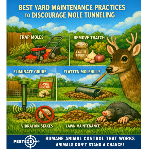 BEST YARD MAINTENANCE PRACTICES TO DISCOURAGE MOLE TUNNELING