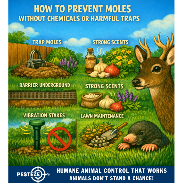 HOW TO PREVENT MOLES WITHOUT CHEMICALS OR HARMFUL TRAPS