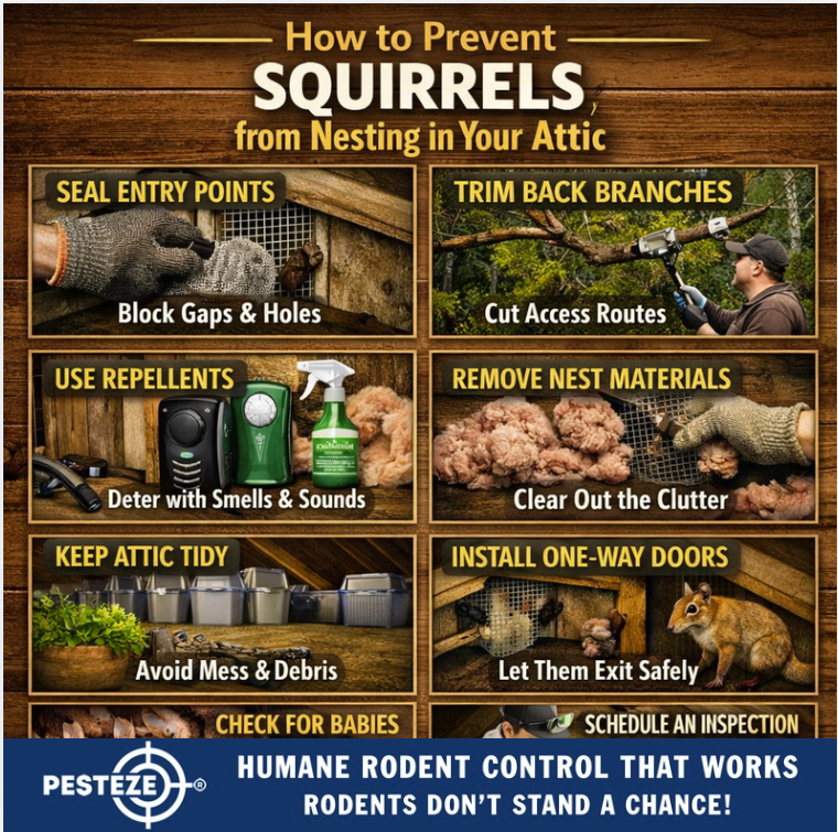 HOW TO PREVENT SQUIRRELS FROM NESTING IN YOUR ATTIC