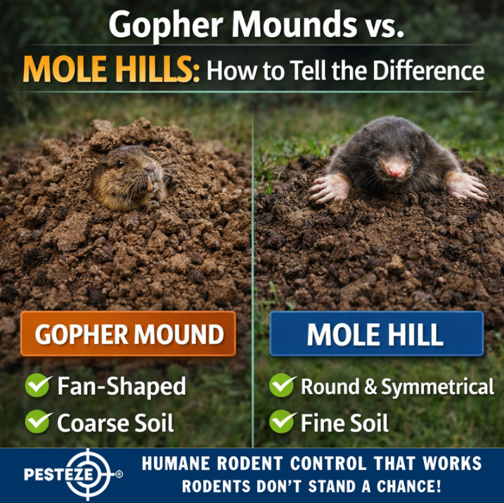 GOPHER MOUNDS VS. MOLE HILLS: HOW TO TELL THE DIFFERENCE
