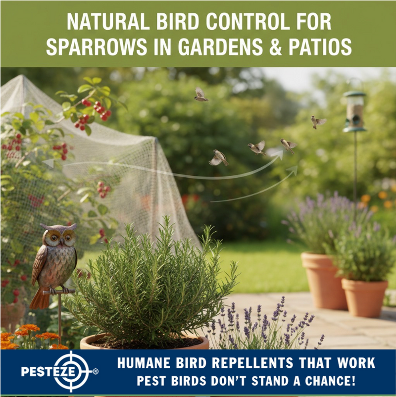 NATURAL BIRD CONTROL FOR SPARROWS IN GARDENS AND PATIOS - Pesteze