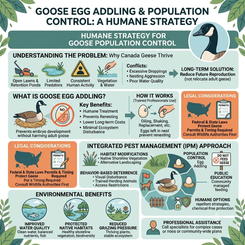GOOSE EGG ADDLING AND POPULATION CONTROL: A HUMANE WILDLIFE MANAGEMENT STRATEGY