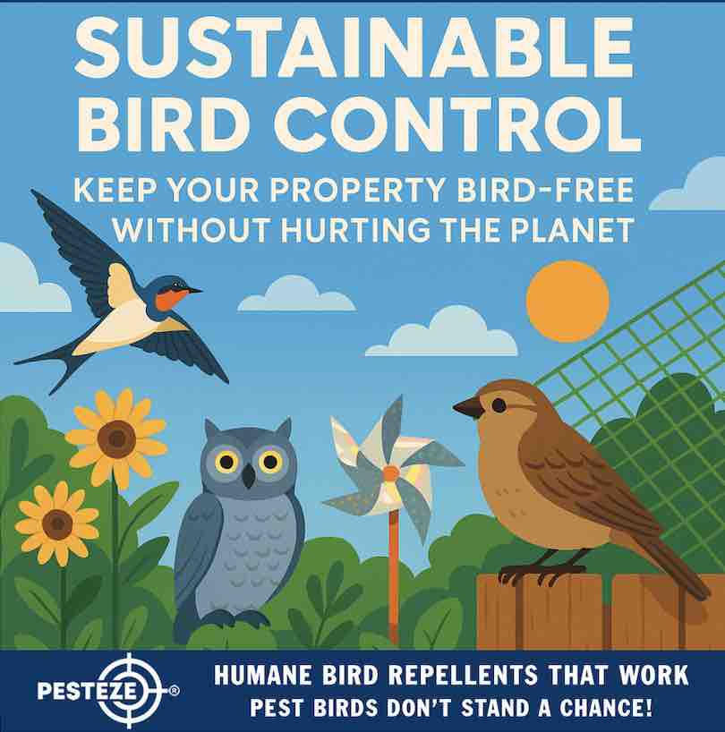 SUSTAINABLE BIRD CONTROL FOR HOMEOWNERS: KEEP YOUR PROPERTY BIRD-FREE WITHOUT HURTING THE PLANET