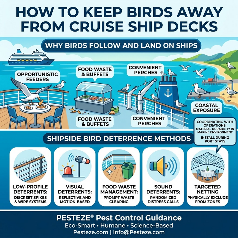 HOW TO KEEP BIRDS AWAY FROM CRUISE SHIP DECKS