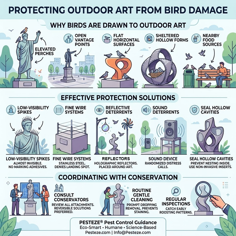 PROTECTING OUTDOOR ART INSTALLATIONS FROM BIRD DAMAGE
