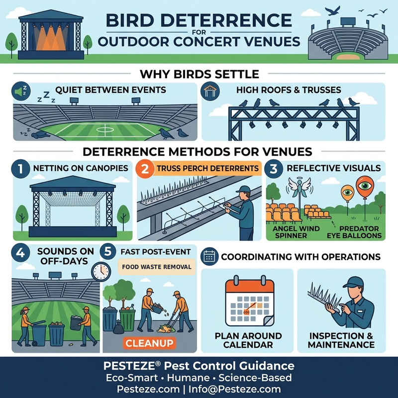 BIRD DETERRENCE FOR OUTDOOR CONCERT VENUES