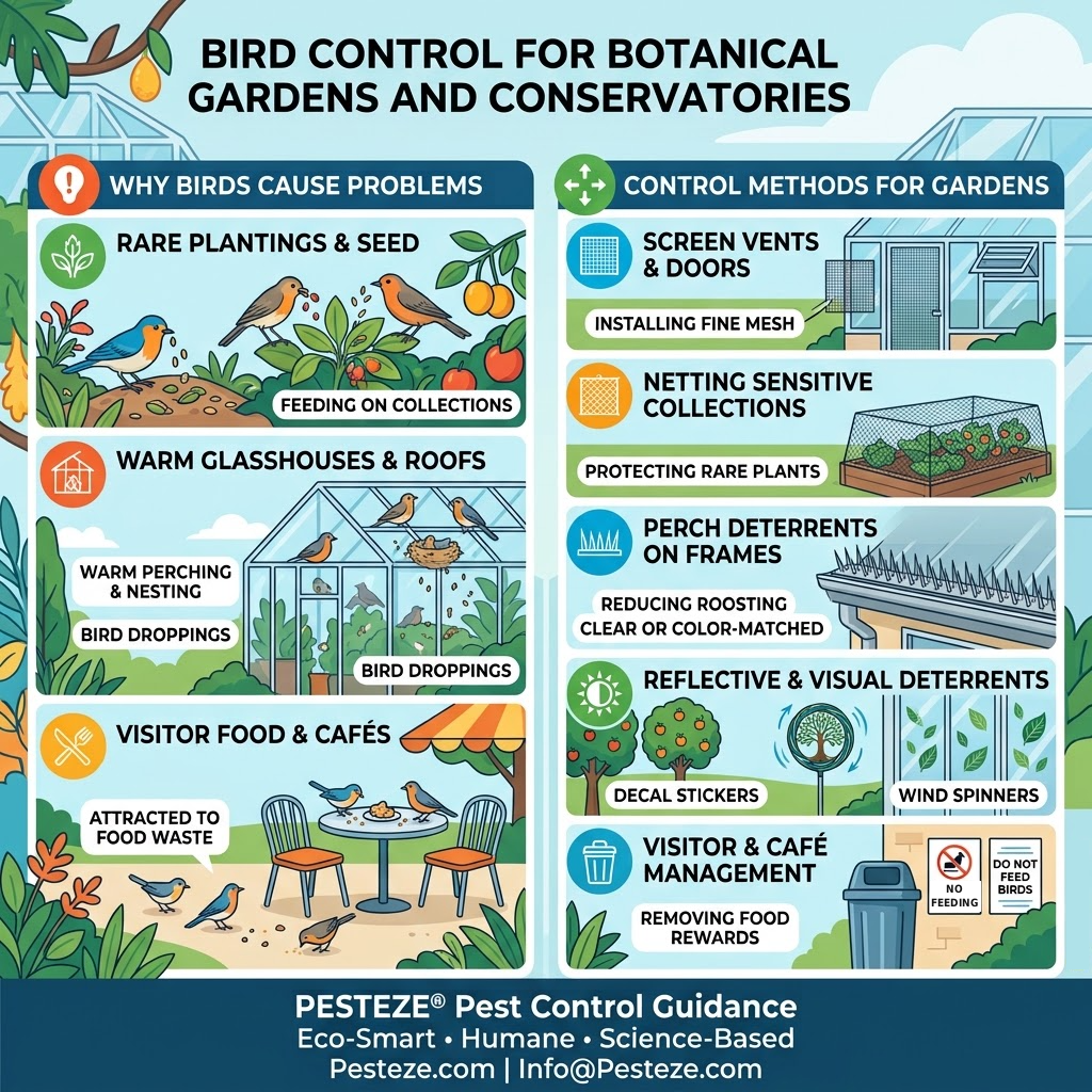 BIRD CONTROL FOR BOTANICAL GARDENS AND CONSERVATORIES