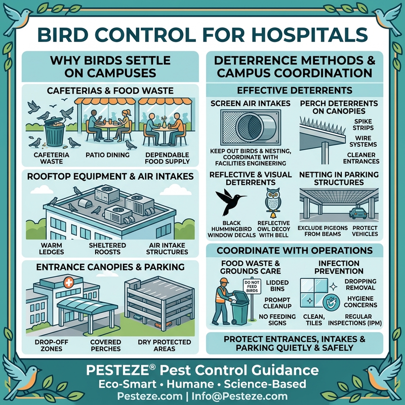 BIRD CONTROL FOR HOSPITALS AND HEALTHCARE CAMPUSES