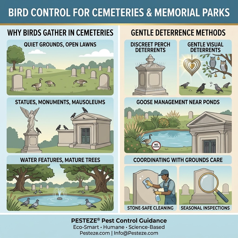 BIRD CONTROL FOR CEMETERIES AND MEMORIAL PARKS