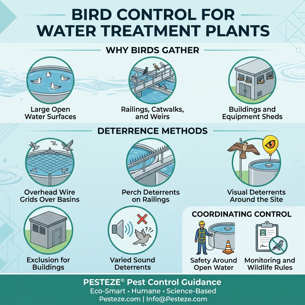 BIRD CONTROL FOR WATER TREATMENT PLANTS