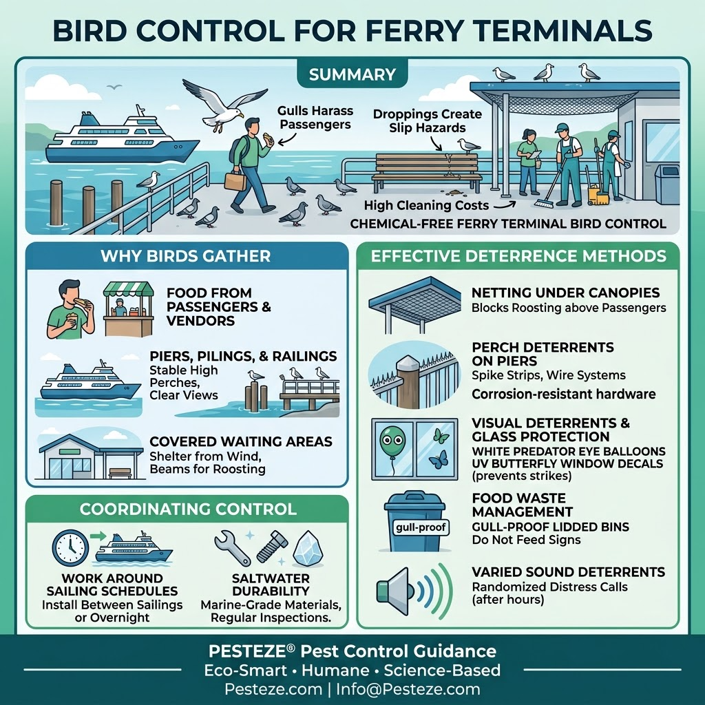 BIRD CONTROL FOR FERRY TERMINALS