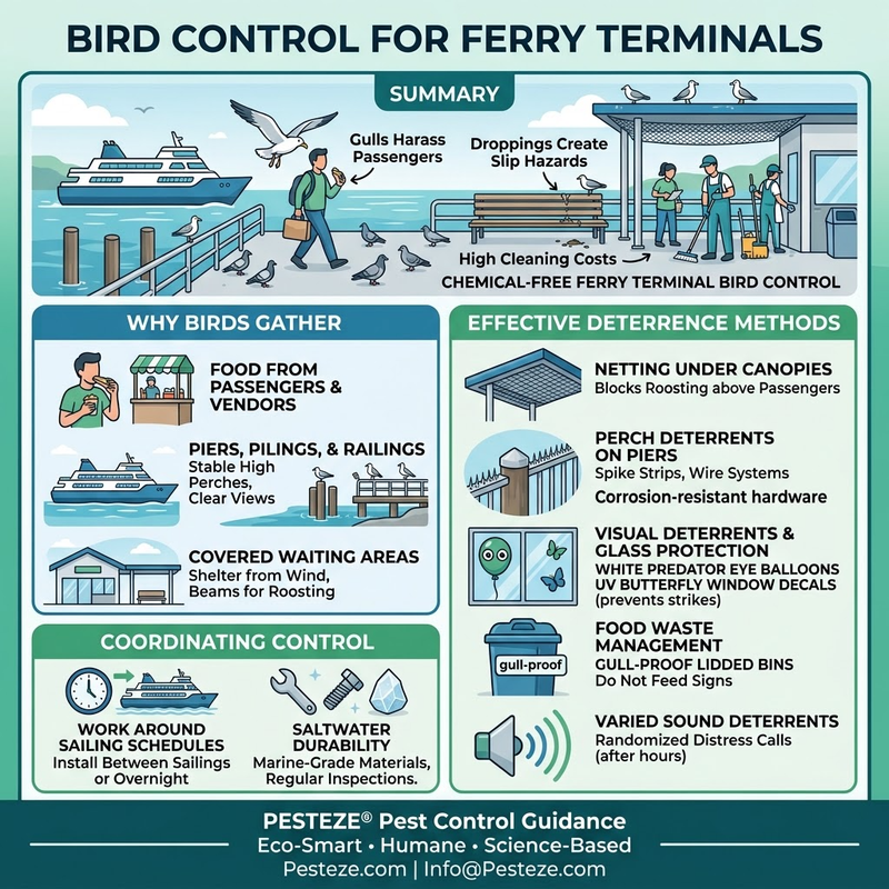 BIRD CONTROL FOR FERRY TERMINALS
