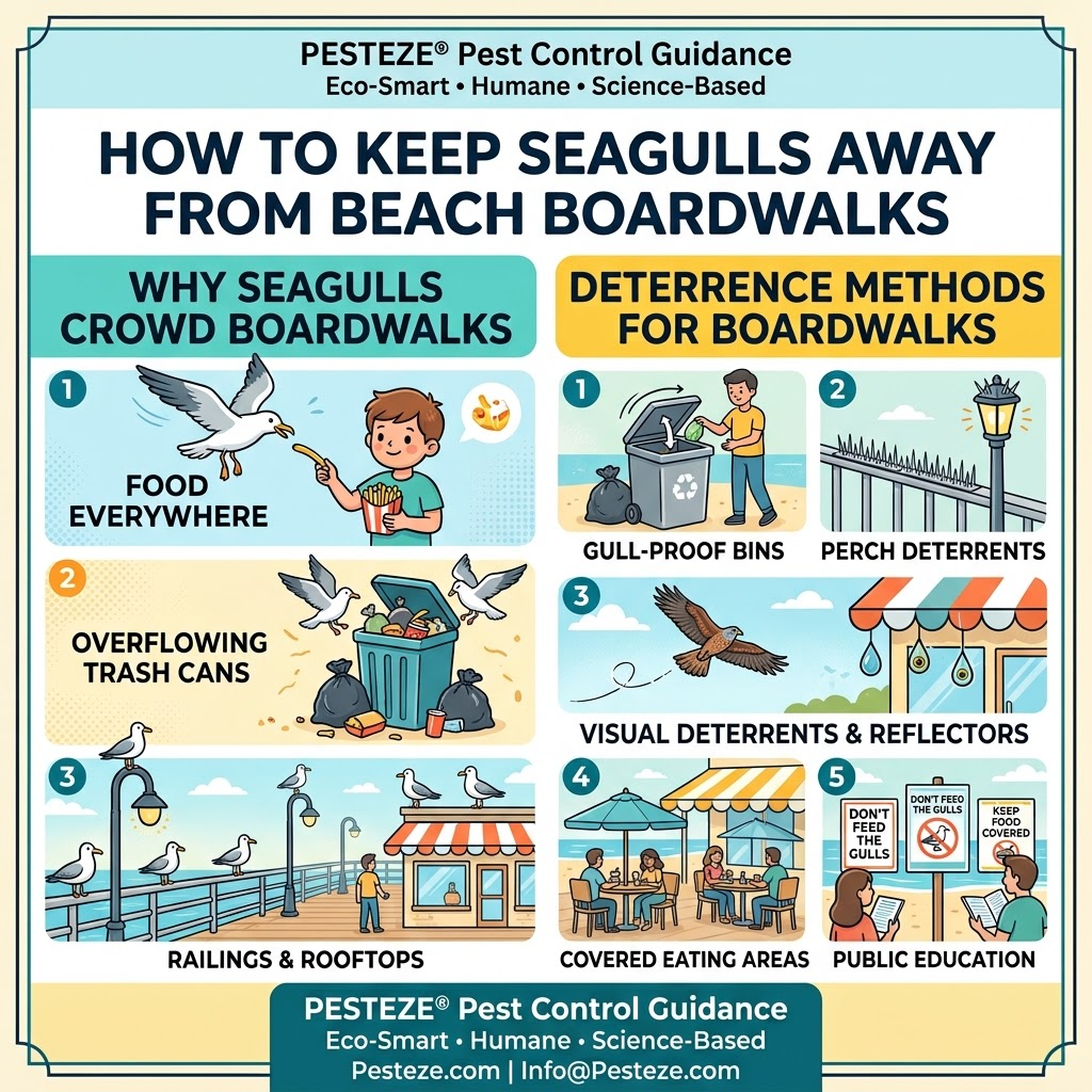 HOW TO KEEP SEAGULLS AWAY FROM BEACH BOARDWALKS