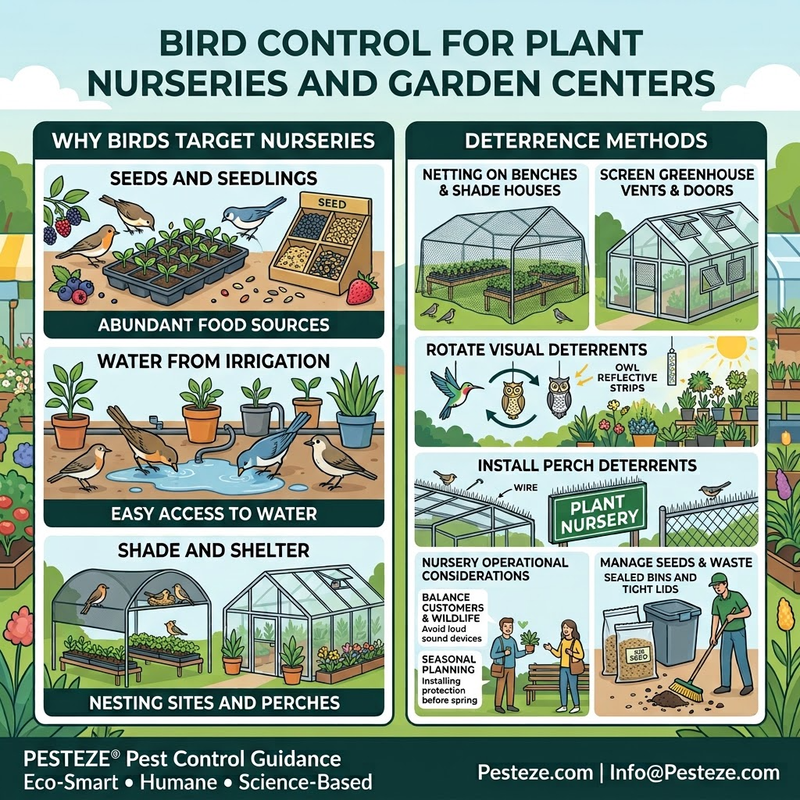 BIRD CONTROL FOR PLANT NURSERIES AND GARDEN CENTERS