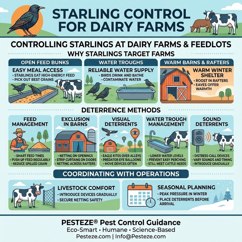 CONTROLLING STARLINGS AT DAIRY FARMS AND FEEDLOTS
